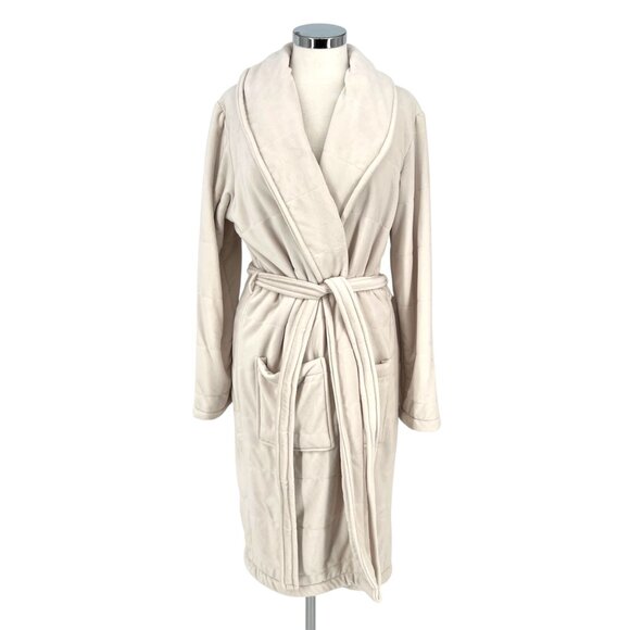 Daydream By Berkshire Home Womens Plush Robe Belted Cream Beige Size Large NWT - Picture 1 of 11